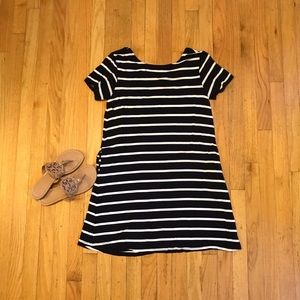 🌊 Navy/White Stripe Pocket Swing Dress
